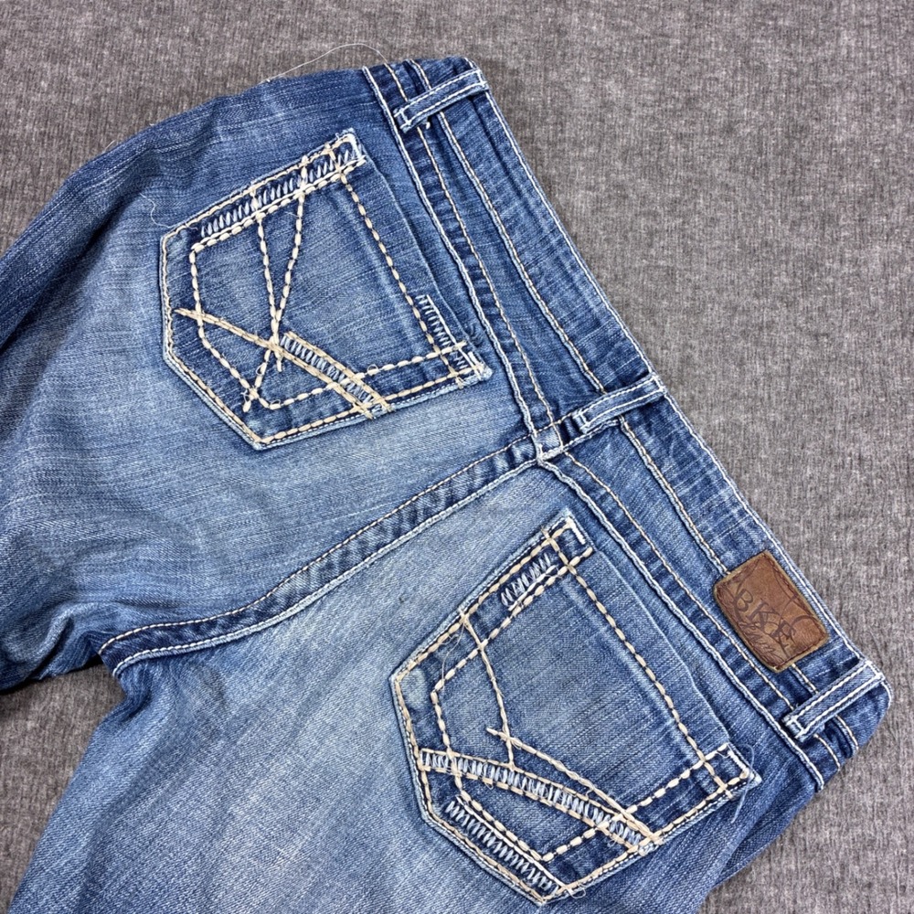 BKE Kate Bootcut Jeans Women 33x30 Blue Stretch Thick Stitching